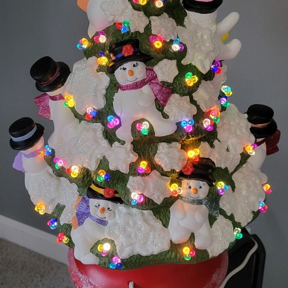 Ceramic Snowmen Tree - Picture 1 of 2